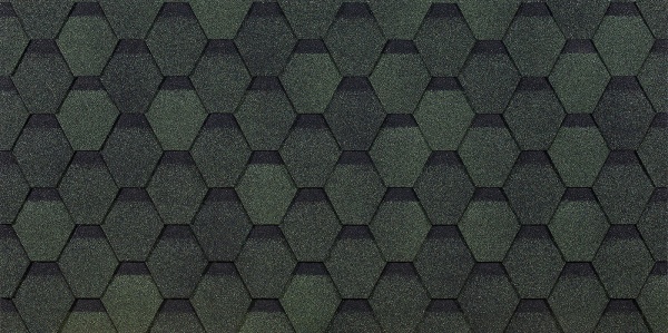 Битумная черепица, Docke, Eurasia, Шестигранник цвет: зеленый, 3 м² / уп.