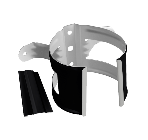 Хомут трубы металлический на дерево Grand Line Ø 87 мм, цвет: черный