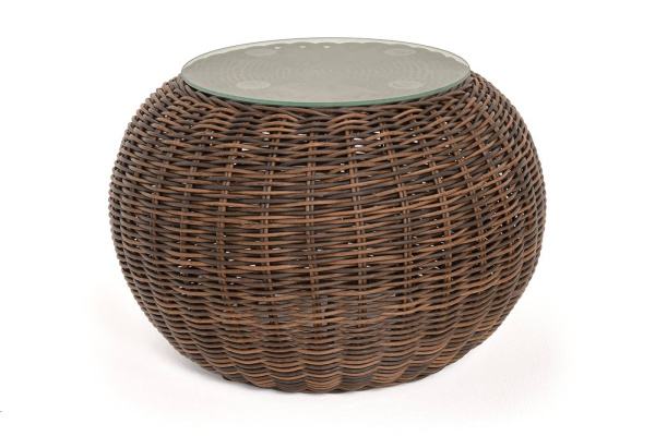 Стол журнальный из искусственного ротанга, Барселона цвет: коричневый