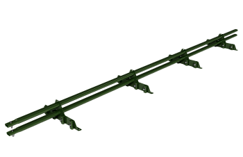 Снегозадержатель для фальцевой кровли Roofsystems Prestige Master фальц, 4 опоры, 2 трубы, овал 45х25, L=3000 мм, RAL 6020