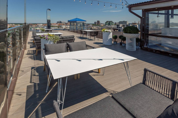 Стол обеденный из HPL 150х80 см, Руссо, цвет: молочный