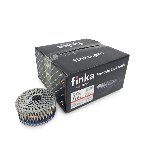 Фасадные барабанные гвозди Finka 2.3х60 мм Ring A2, уп. 2400 шт