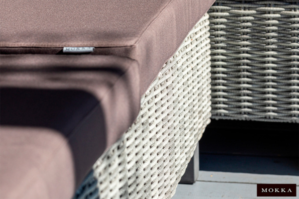 Пуф малый Mokka Bella, плетеный из искуственного ротанга цвет: серый