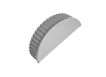 GL Заглушка конька полукруглого, торцевая 0.45 мм, PE, RAL 9003