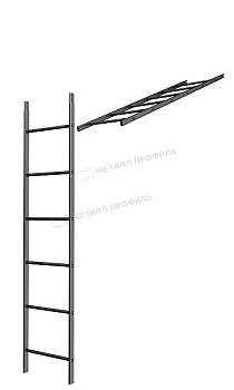 Лестница кровельная/стеновая Металл Профиль L=1860 мм RAL 9005
