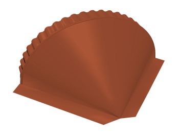 GL Заглушка конька полукруглого, конусная 0.45 мм, Drap ST, RAL 8004