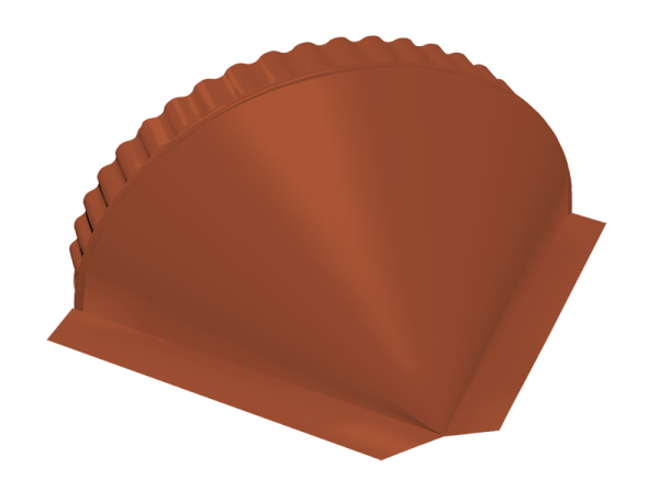 GL Заглушка конька полукруглого, конусная 0.45 мм, Drap ST, RAL 8004