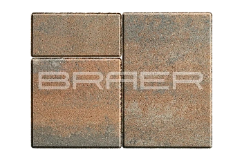 Тротуарная плитка Braer Старый город Ландхаус 60 мм 80х160, 160х160, 240х160 мм, прямоугольная, цвет: Color Mix Койот