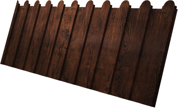 Профилированный лист GL C8 A, фигурный, 0.45 мм, Print Elite, Cherry Wood TwinColor