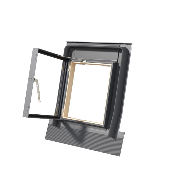 Люк для холодной кровли Rooflite+ 65x65 см FE K300 люк с окладом и ограничителем, Дерево, однокамерный стеклопакет
