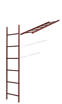 Лестница кровельная/стеновая Металл Профиль L=1860 мм RAL 3011