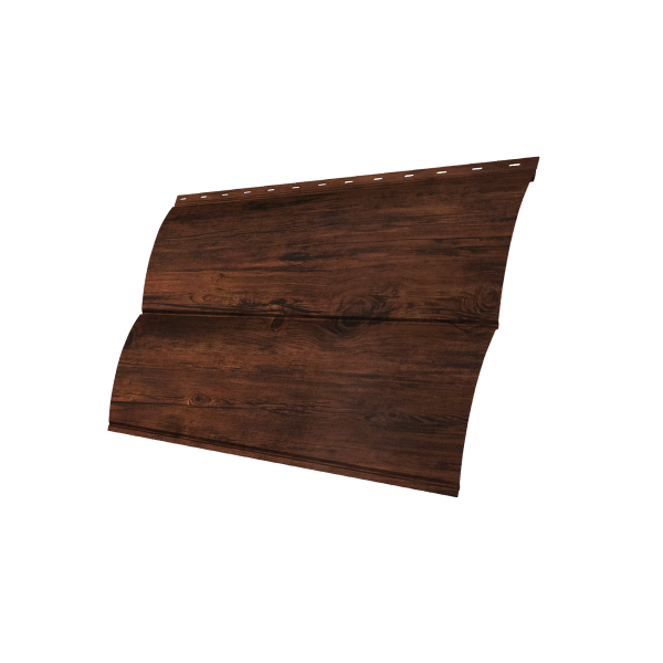 Металлический сайдинг Grand Line, Блок-хаус new 0.45 мм, Print Elite, Cherry Wood TwinColor