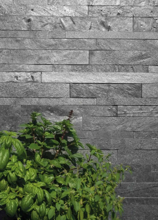 Кварцит, 3D панель из камня, 600х150 мм, Natural Silver Grey
