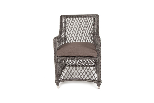 Кресло плетеное из искусственного ротанга, Латте графит