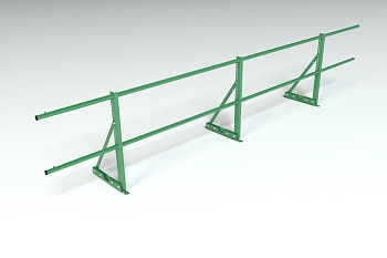 Ограждение кровельное для фальцевой кровли Roofsystems Econom фальц, H=600 мм RAL 6002, L=3000 мм
