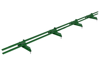 Снегозадержатель универсальный Roofsystems Promo Next 4 опоры, 2 трубы, овал 40х20, L=3000 мм, RAL 6002