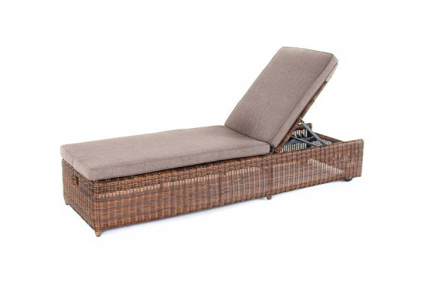 Шезлонг из искусственного ротанга, Рим коричневый