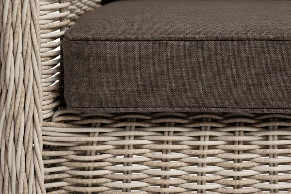 Диван 3-местный из искусственного ротанга, Гляссе бежевый