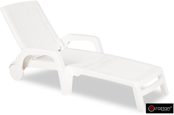 Шезлонг B:Rattan Miami складной, цвет: белый