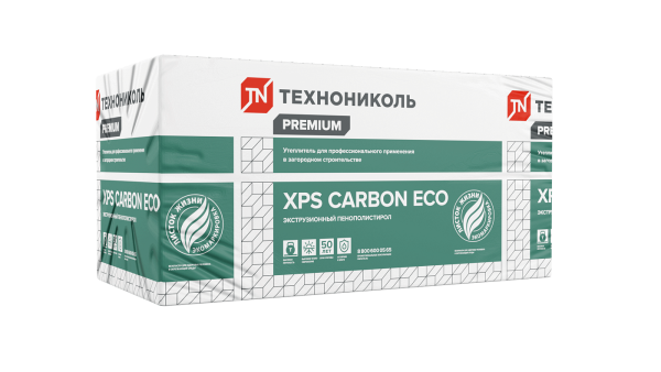 Технониколь, XPS Carbon Eco, 20х600х1200 мм, 14.4 м², 0.28 м³ уп