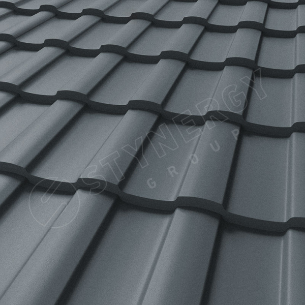 Металлочерепица Stynergy, Stella 0.5 мм, Corundum Matt, RAL 7011