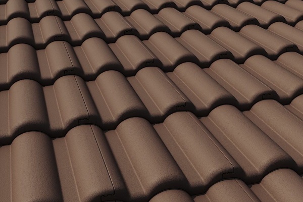 Рядовая черепица Braas Таунус 420х330 мм цвет: темно-коричневый