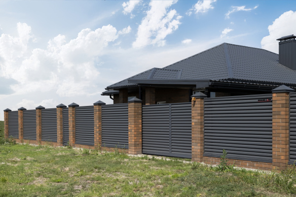 Ламель для забора жалюзи, Tokyo 0.45 мм, Drap TwinColor, RAL 7024