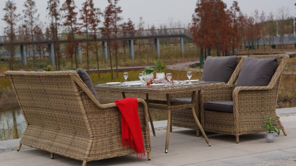 Кресло плетеное из искусственного ротанга, Гляссе соломенный