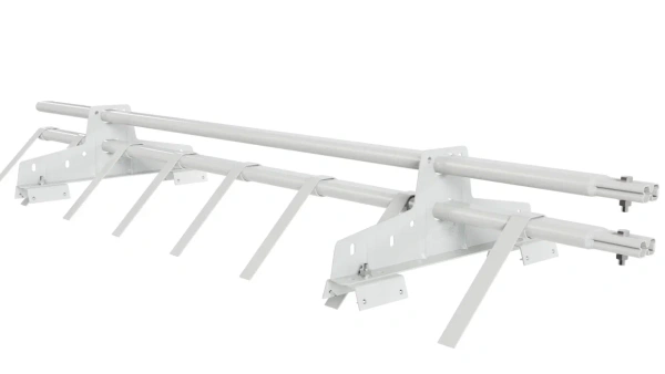 Снегозадержатель для профнастила Н-60, Н-75 Borge L=1500 мм, 2 опоры, 2 трубы, овал 25х45 RAL 9003