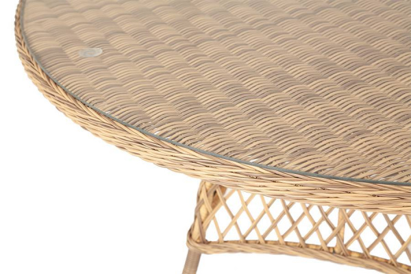 Стол плетеный круглый Эспрессо, Ø 150 см, высота 75 см цвет: соломенный