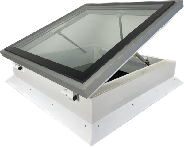 Зенитный фонарь Werso на электроуправлении, с плоским закаленным стеклом, 100х150 см 2-х камерный стеклопакет