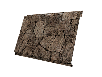 Металлический сайдинг Grand Line, Вертикаль Line 0.45 мм, Print Elite, King Stone TwinColor