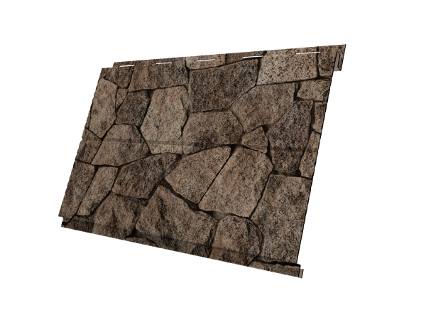 Металлический сайдинг Grand Line, Вертикаль Line 0.45 мм, Print Elite, King Stone TwinColor