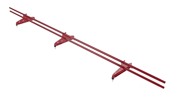 Снегозадержатель универсальный NewLine L=3000 мм, 3 опоры, 2 трубы, круг Ø25 мм, RAL 3003