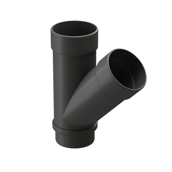 Тройник 45°, Docke Lux, Ø100 мм, цвет: графит