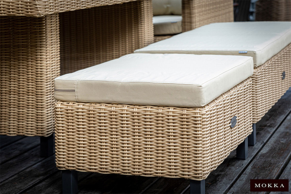 Пуф малый Mokka Bella, плетеный из искуственного ротанга цвет: соломенный