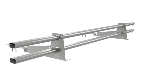 Снегозадержатель для композитной черепицы Borge L=1500 мм, 2 опоры, 2 трубы, овал 25х45 мм, RAL 9006