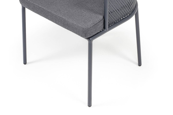 Стул из роупа, Прометей, каркас - сталь темно-серый муар, ткань темно-серая