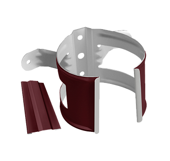 Хомут трубы металлический на дерево Grand Line Ø 87 мм, цвет: бордо