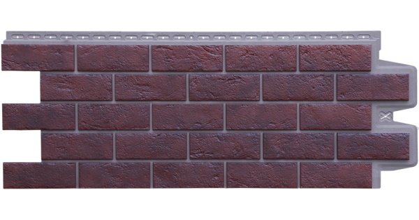 Фасадная панель Grand Line, Состаренный кирпич Design Plus, цвет: кофе с темно-бежевым швом