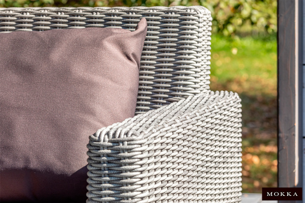Диван угловой Mokka Bella, из искуственного ротанга, /13 подушек/ цвет: серый
