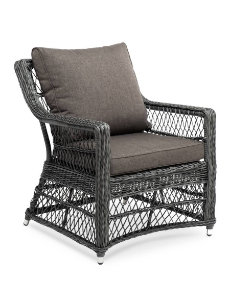 Кресло плетеное из искусственного ротанга, Гранд Латте графит