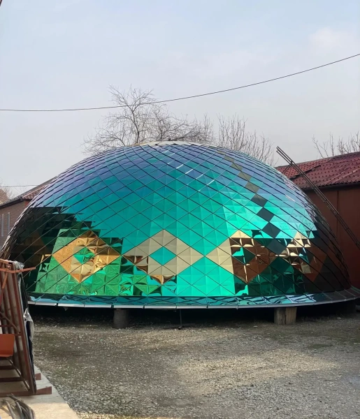 Лист aisi 430 Глянец, 1250х2500 мм, 0.4 мм, нитрид-титан, зеленый