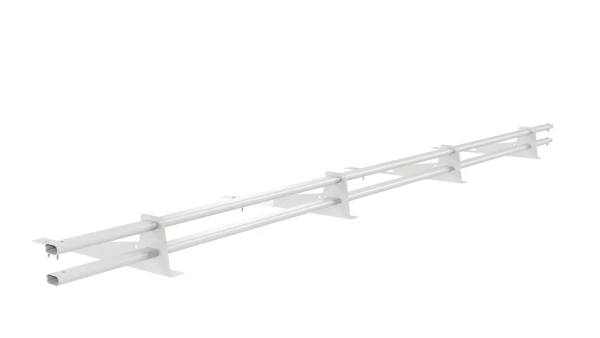 Снегозадержатель для гибкой черепицы Borge L=3000 мм, 4 опоры, 2 трубы, овал 25х45 RAL 9003