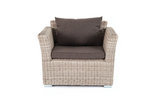 Кресло плетеное из искусственного ротанга, Капучино бежевый