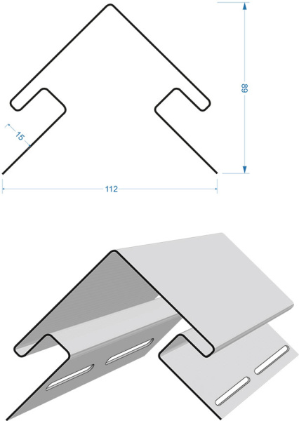 Внешний угол 75/15, Docke, L=3000 мм серия Premium, цвет: киви