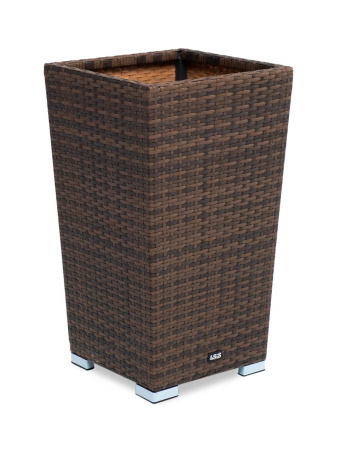 Кашпо для цветов Капучино, плетеное из искусственного ротанга цвет: коричневый