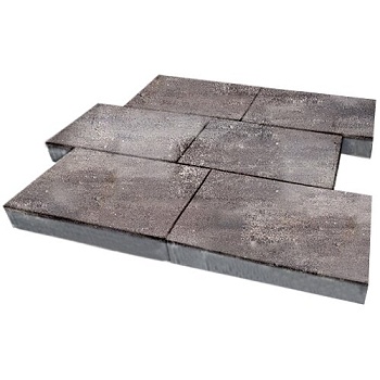 Тротуарная плитка SteinRus Парк Плейс 80 мм 600х300 мм, цвет: умбра