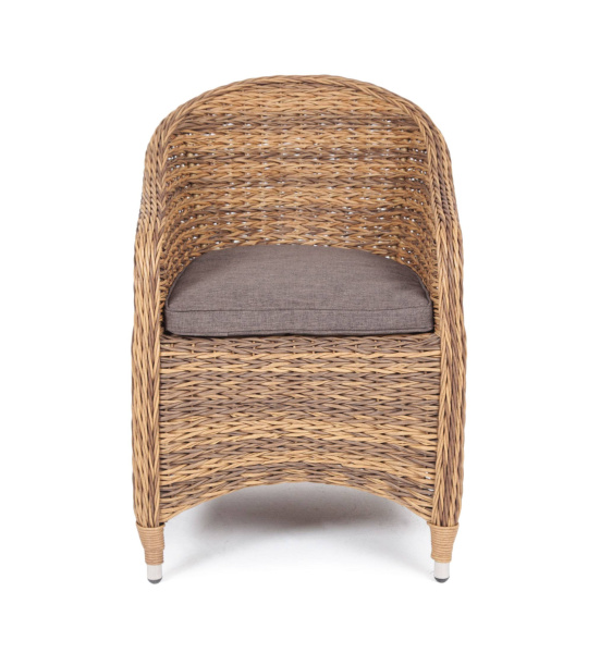 Кресло плетеное из искусственного ротанга гиацинт, Равенна соломенный