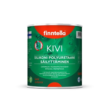 Краска Finntella, Kivi, для оштукатур. и кирпичных фасадов с защитой от грибка матовая, уп. 0.9 л колеровка